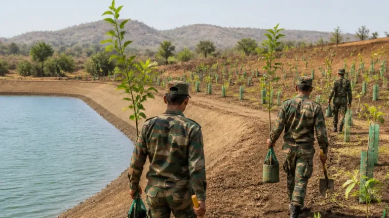 Territorial Army’s eco battalion builds 19 reservoirs and plants 29 lakh saplings to boost Marathwada water security
